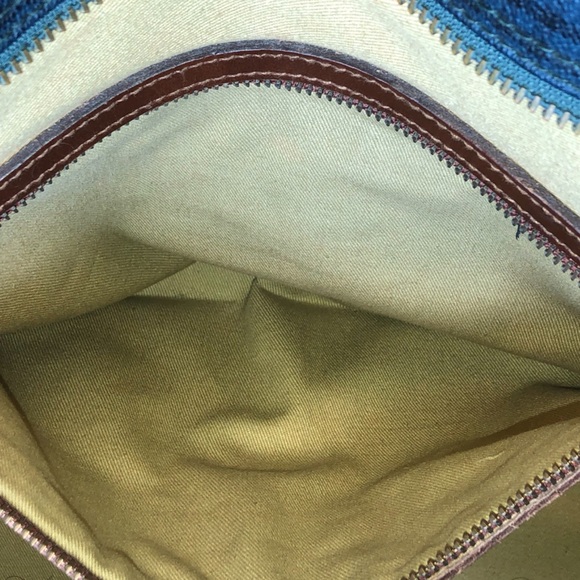 MRALPH LAUREN Black Watch Plaid Oversized Coated Canvas Brown Leather Travel Bag - Picture 11 of 16